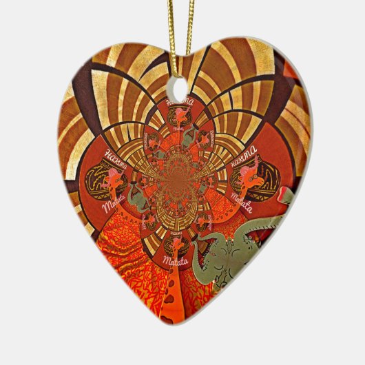 Creëer Uw eigen unieke Afrikaanse Giraffe Art Desi Keramisch Ornament (Links)