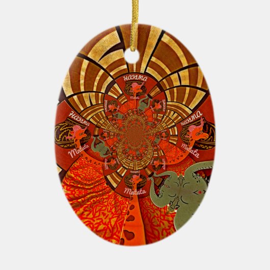 Creëer Uw eigen unieke Afrikaanse Giraffe Art Desi Keramisch Ornament (Voorkant)