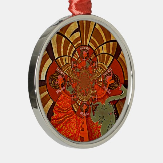 Creëer Uw eigen unieke Afrikaanse Giraffe Art Desi Metalen Ornament (Rechts)