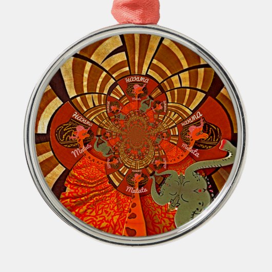 Creëer Uw eigen unieke Afrikaanse Giraffe Art Desi Metalen Ornament (Voorkant)