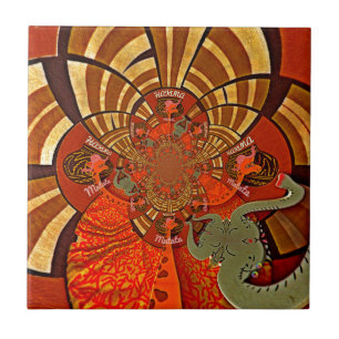 Creëer Uw eigen unieke Afrikaanse Giraffe Art Desi Tegeltje