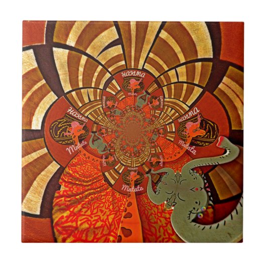 Creëer Uw eigen unieke Afrikaanse Giraffe Art Desi Tegeltje (Voorkant)