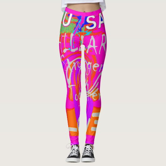 Creëer uw eigen USA Baby Pink Weekend Loungen Leggings (Voorkant)