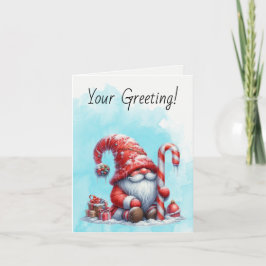 Creëer uw eigen vakantie pepermunt kerst gnoom feestdagen kaart