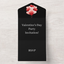 Creëer Uw eigen Valentijnsdag RSVP Black All In One Uitnodiging