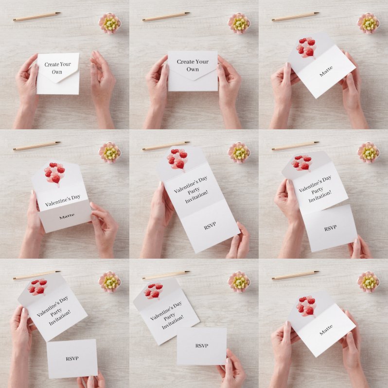 Creëer Uw eigen Valentijnsdag RSVP White All In One Uitnodiging