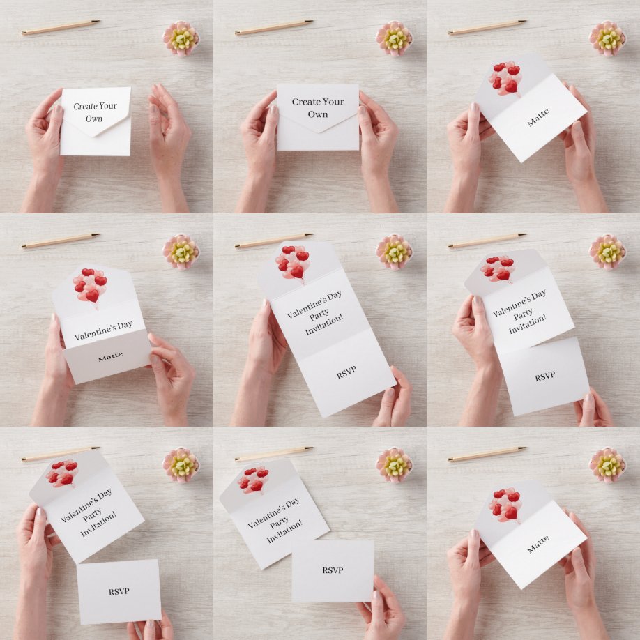 Creëer Uw eigen Valentijnsdag RSVP White All In One Uitnodiging