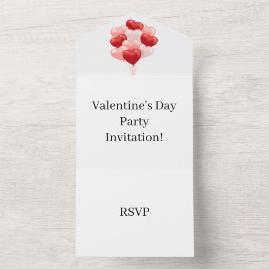 Creëer Uw eigen Valentijnsdag RSVP White All In One Uitnodiging (Binnen)