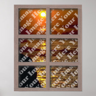 Creëer uw eigen venster met een gebleekte bruine L Poster
