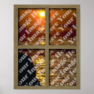 Creëer uw eigen venster met licht bruin Lijst Poster