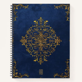 Creëer Uw eigen verguld blauw Notitieboek