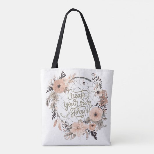 Creëer uw eigen verhaal Inspirerend quote Tote Bag (Achterkant)