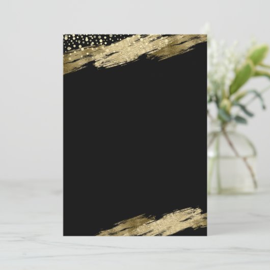 Creëer Uw eigen verjaardagsfeestje Goud Zwart Kaart (Staand voorkant)
