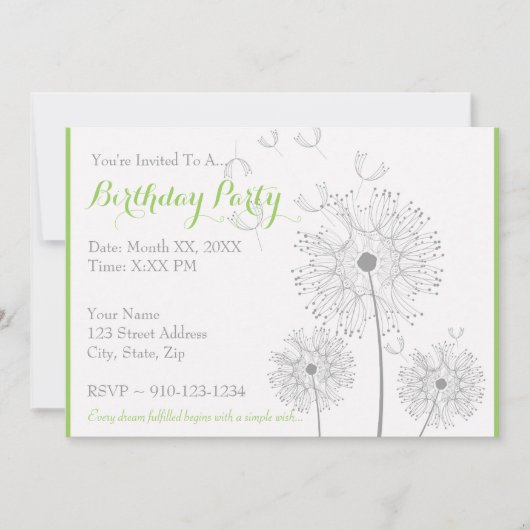 Creëer Uw eigen verjaardagsfeestuitnodiging Kaart (Voorkant)