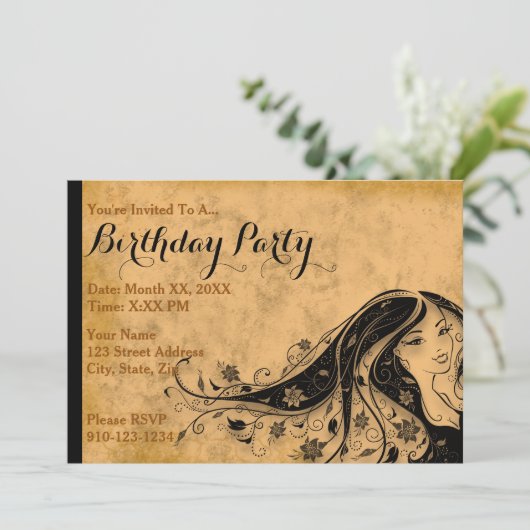 Creëer Uw eigen verjaardagsfeestuitnodiging Kaart (Staand voorkant)