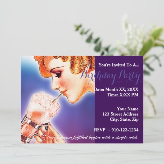 Creëer Uw eigen verjaardagsfeestuitnodiging Kaart (Staand voorkant)