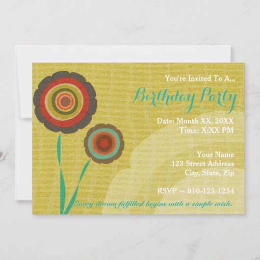 Creëer Uw eigen verjaardagsfeestuitnodiging Kaart (Voorkant)