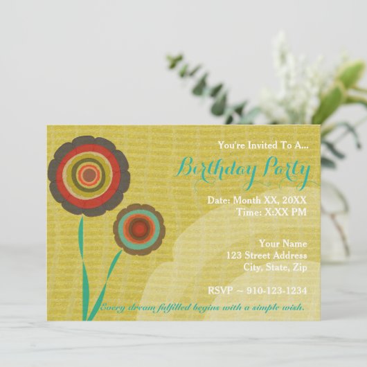 Creëer Uw eigen verjaardagsfeestuitnodiging Kaart (Staand voorkant)