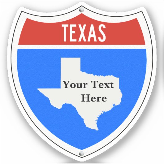 Creëer Uw eigen verkeersbord in Texas Sticker (Voorkant)