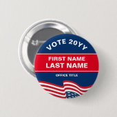 Creëer Uw eigen verkiezingscampagne Red Blue Butto Ronde Button 5,7 Cm (Voorkant /achterkant)