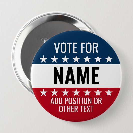 Creëer Uw eigen verkiezingsontwerp - Klassieke cam Ronde Button 4,0 Cm (Voorkant /achterkant)