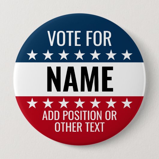 Creëer Uw eigen verkiezingsontwerp - Klassieke cam Ronde Button 4,0 Cm (Voorkant)