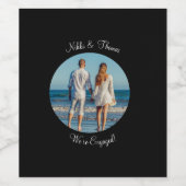 Creëer Uw eigen Verloving van de Foto NaamManuscri Wijn Etiket (Enkel label)