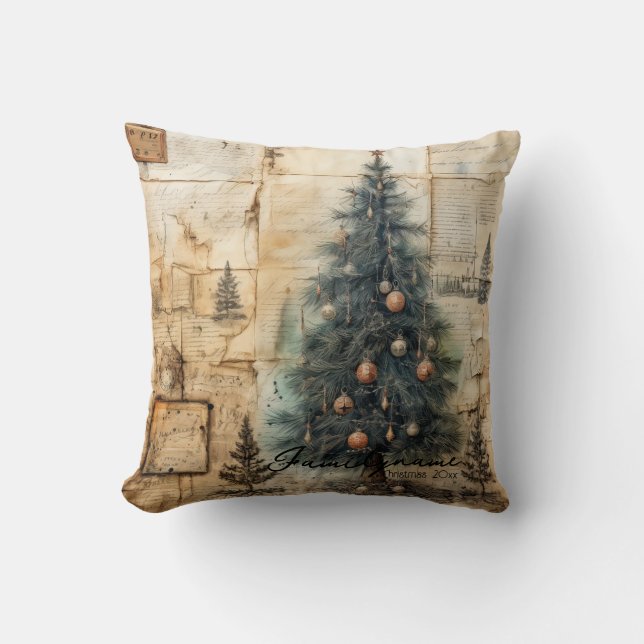 Creëer Uw eigen  versierde kerstboom Kussen (Voorkant)