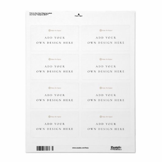 Creëer uw eigen verzendlabels etiket (Full Sheet)