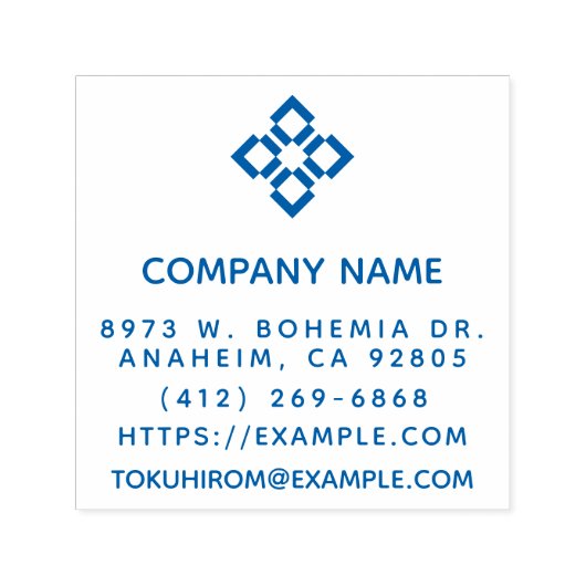 Creëer Uw Eigen Vierkante Bedrijfsnaam Zelfinktende Stempel (Design)