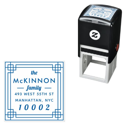 Creëer Uw Eigen Vierkante Familienaam Retouradres Zelfinktende Stempel (In situ)