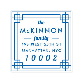 Creëer Uw Eigen Vierkante Familienaam Retouradres Zelfinktende Stempel