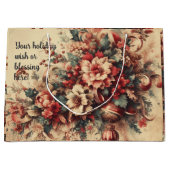 Creëer uw eigen vintage kerstbloemen groot cadeauzakje (Voorkant)