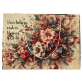 Creëer uw eigen vintage kerstbloemen groot cadeauzakje (Achterkant)