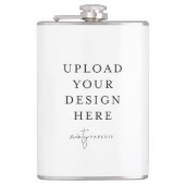 Creëer Uw Eigen Vinyl Verpakte 8oz. Kleur Heupfles (Voorkant)