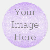 Creëer Uw eigen Violet Paarse Glitter Dust Ronde Sticker (Voorkant)