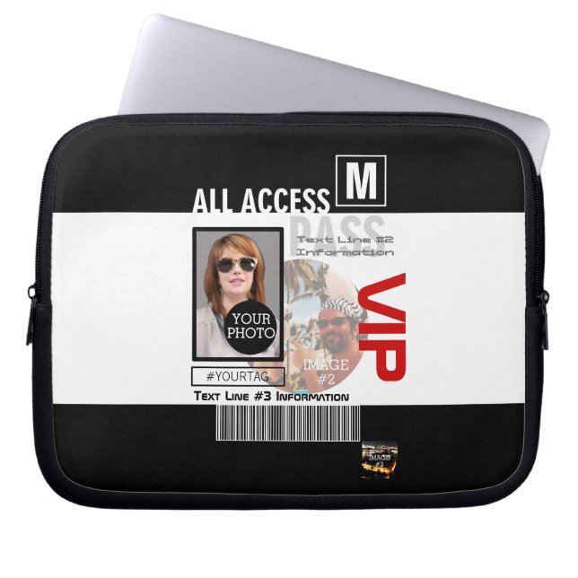 Creëer uw eigen VIP pas 8 manieren aan Personeel Laptop Sleeve (Voorkant)
