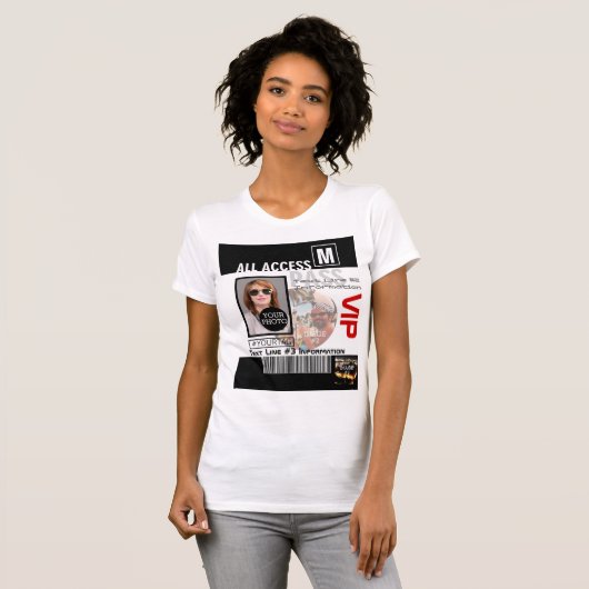 Creëer uw eigen VIP pas 8 manieren aan Personeel T-shirt (Voorkant volledig)
