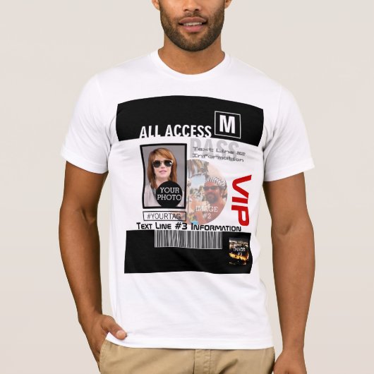 Creëer uw eigen VIP pas 8 manieren aan Personeel T-shirt (Voorkant)