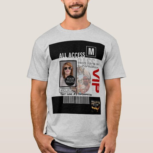 Creëer uw eigen VIP pas 8 manieren aan Personeel T-shirt (Voorkant)