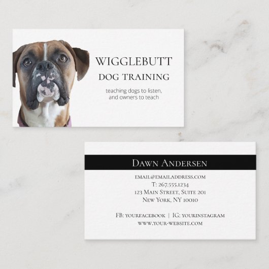 Creëer Uw eigen Visitekaartje voor Dog Training (Voorkant / Achterkant)