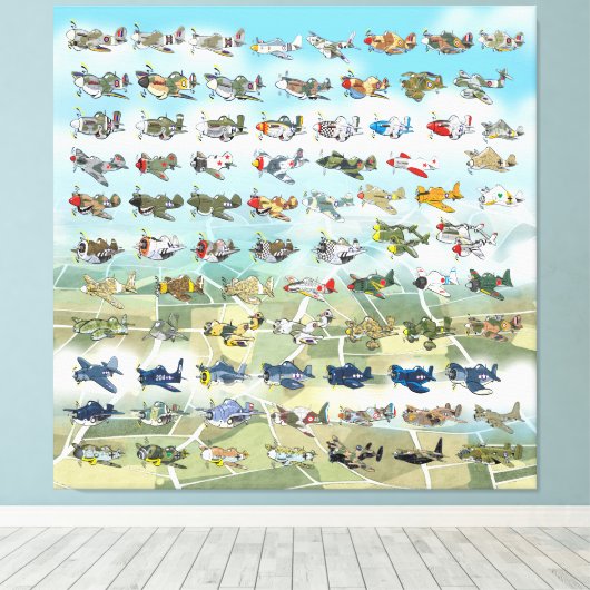creëer uw eigen vliegtuigcaricatuur canvas afdruk (Insitu (Houten vloer))