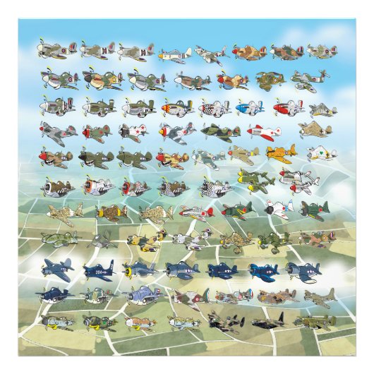 creëer uw eigen vliegtuigcaricatuur foto afdruk (Voorkant)