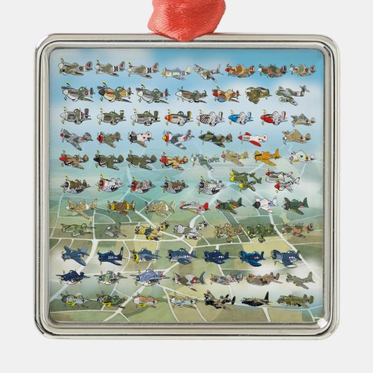 creëer uw eigen vliegtuigcaricatuur metalen ornament (Voorkant)