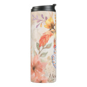 Creëer Uw eigen vlinder & bloemen Thermosbeker (Gedraaid links)