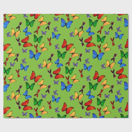 Creëer Uw Eigen Vlinderpartij Verpakkend Document Cadeaupapier (Vlak)
