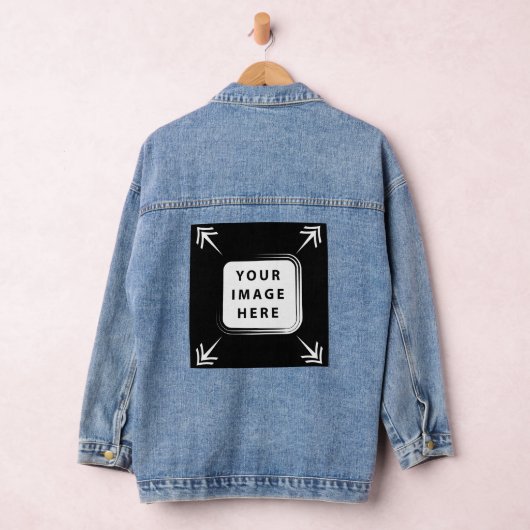 Creëer Uw eigen Voeg Aangepaste Foto Gepersonalise Denim Jacket (Hangar)