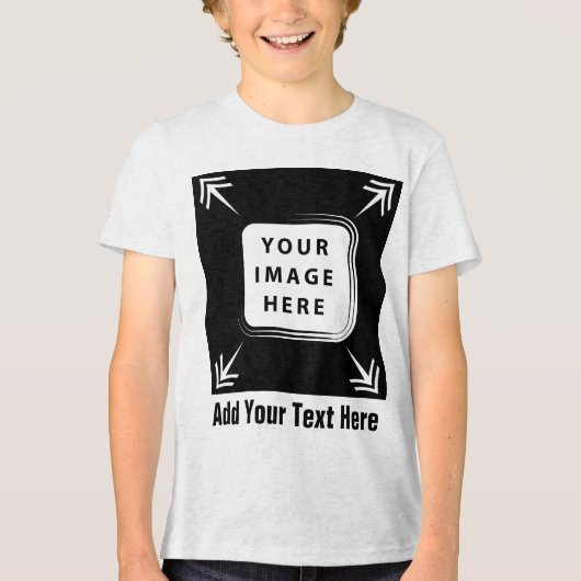 Creëer Uw eigen Voeg uw eigen Afbeelding tekst Cus Tri-Blend Shirt (Voorkant)