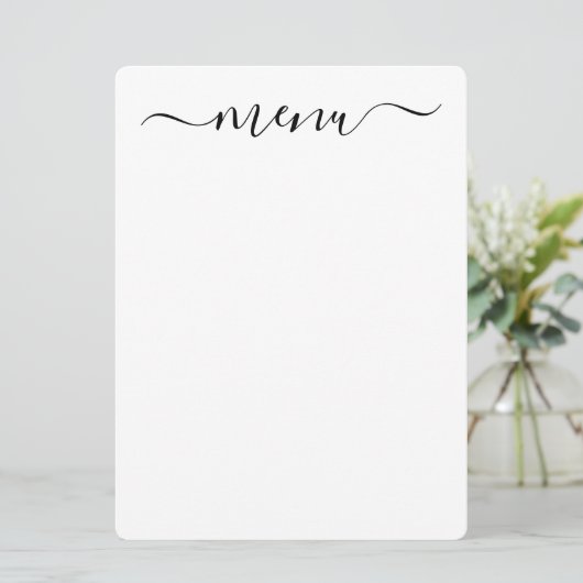 Creëer uw eigen volledig Gepersonaliseerd wit Menu (Staand voorkant)