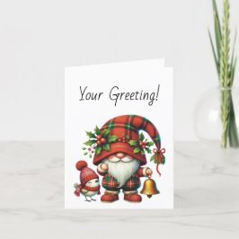Creëer uw eigen vrolijke kerst geplakt gnoom feestdagen kaart